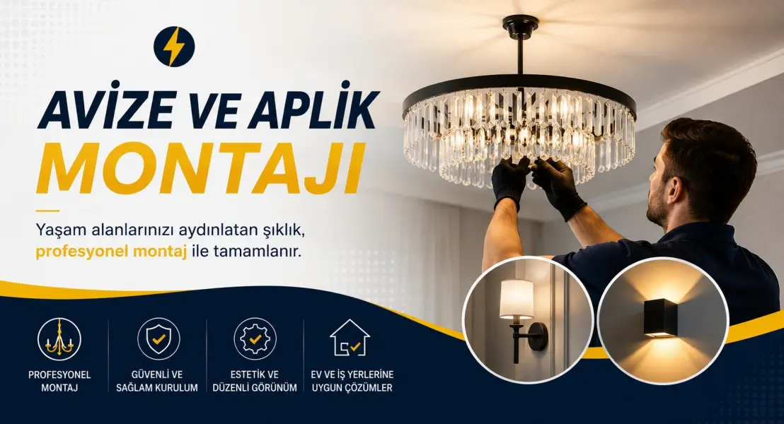 Evinize şıklık katacak avizelerinizi ve apliklerinizi, tesisata zarar vermeden, kusursuz ve güvenli bir şekilde monte ediyorum.